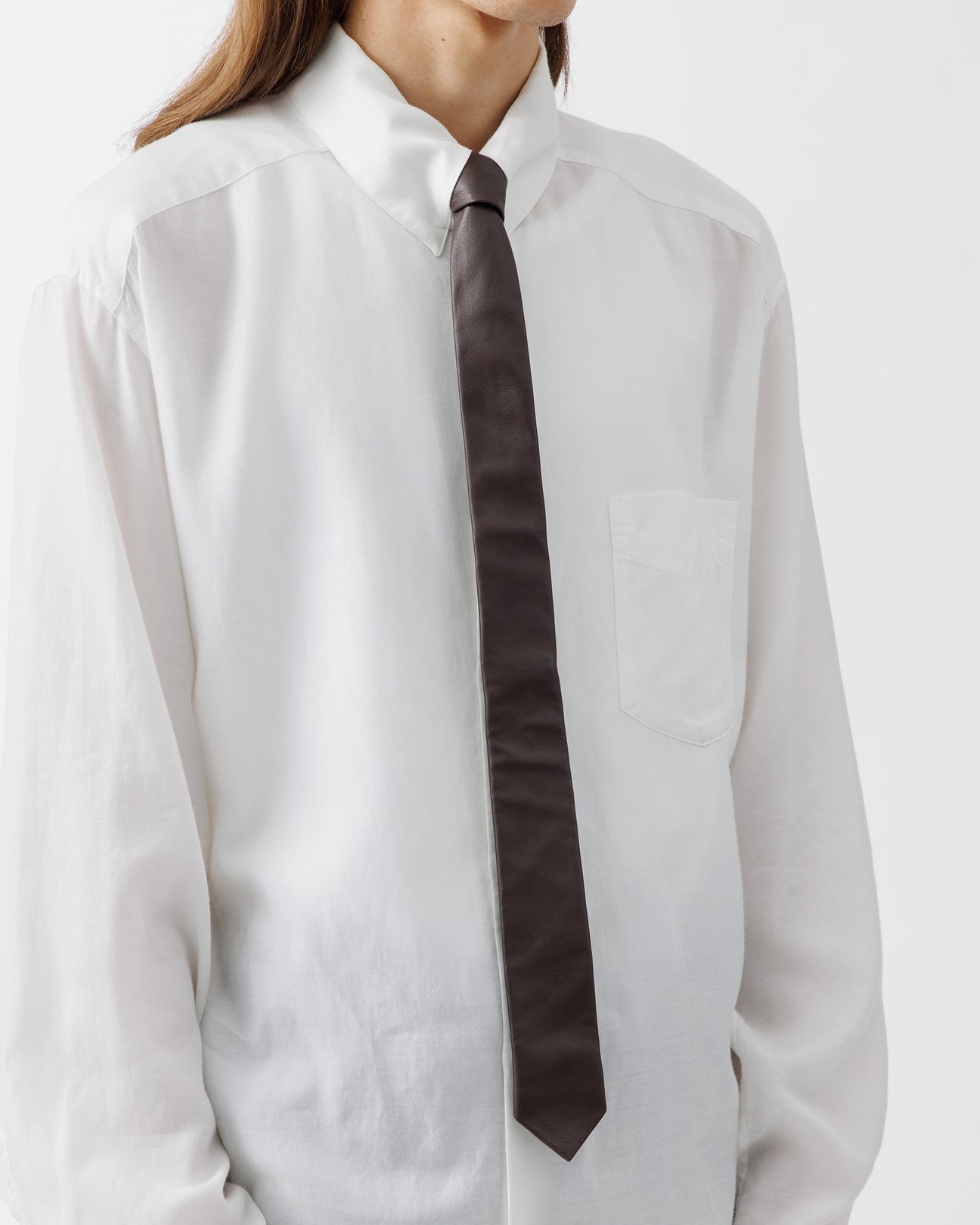 COW LEATHER NARROW TIE .14