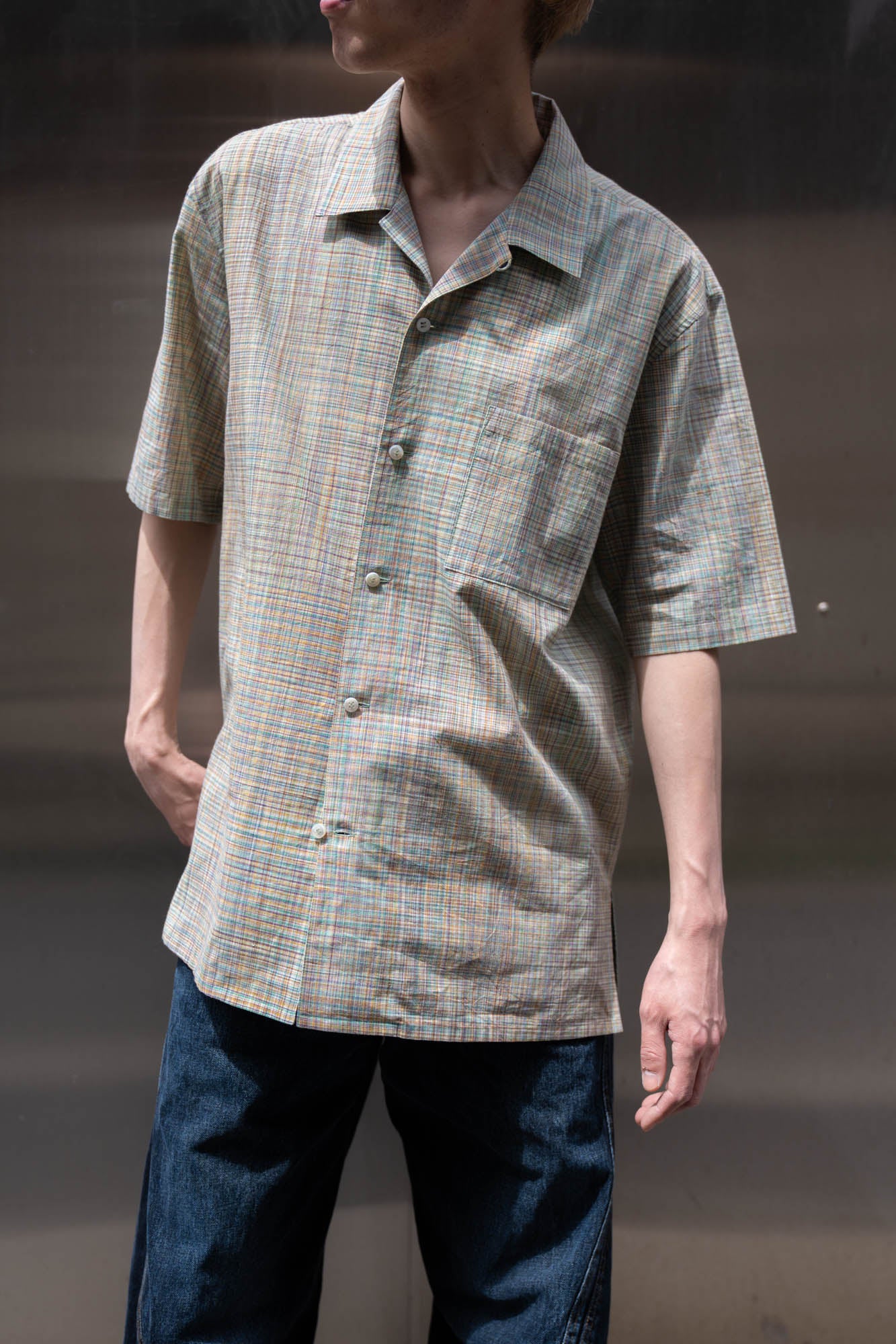 cotton ikat check shirt