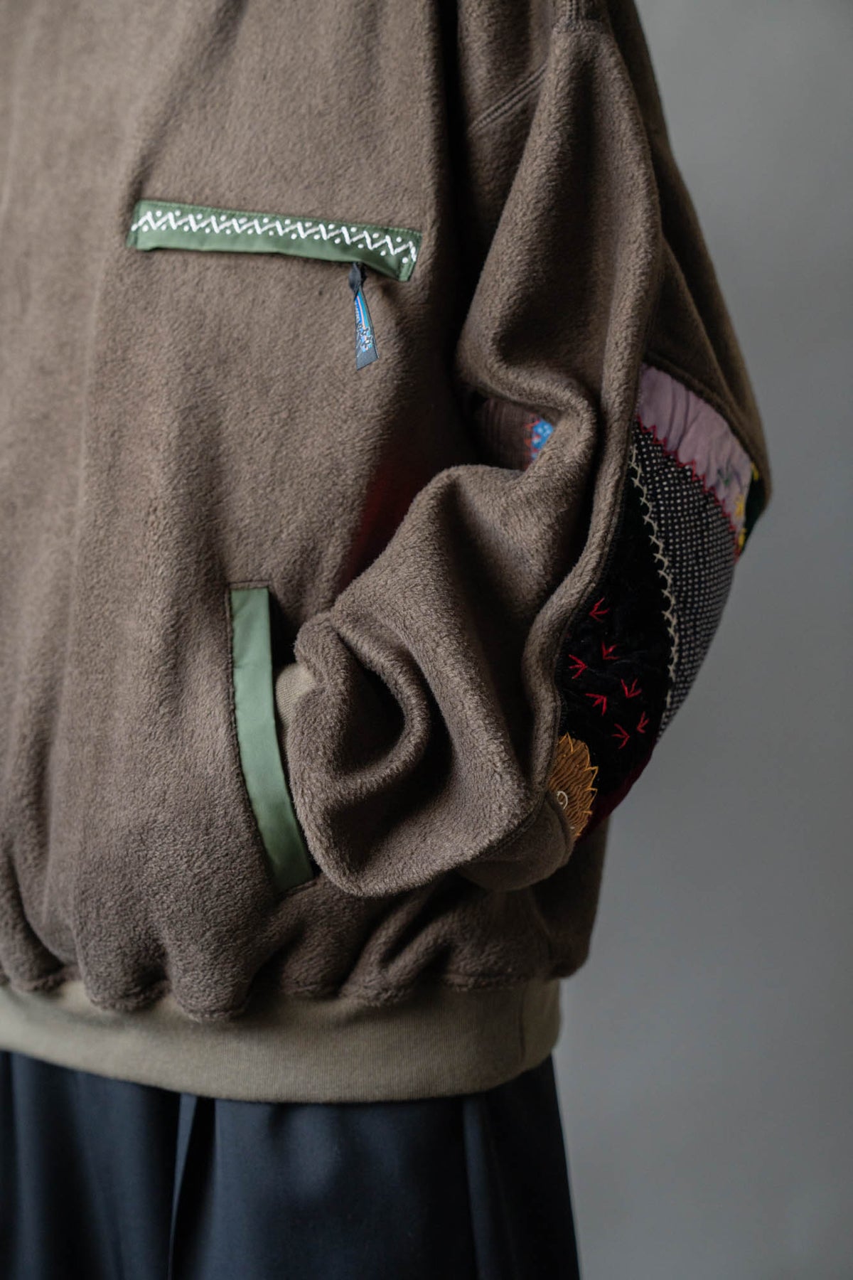 Quilt fleece pullover