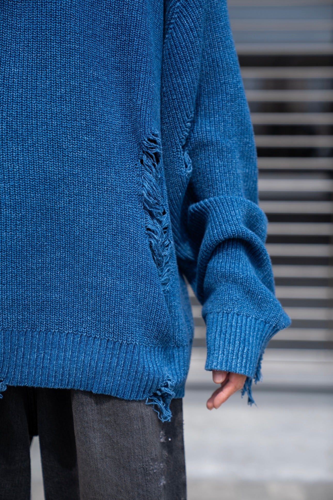 Indigo pullover knit