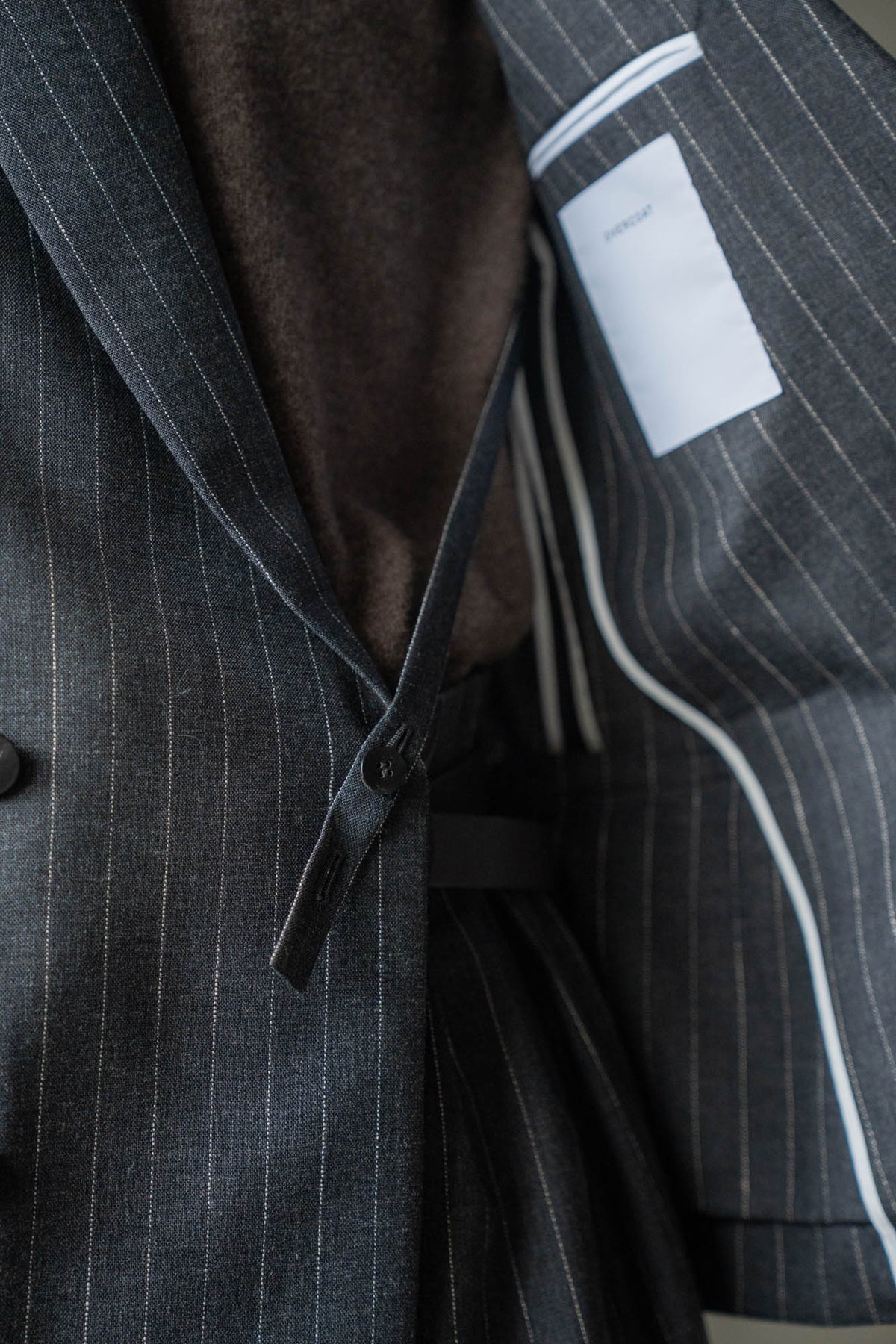 Double-Breasted Jacket in Wool Pinstripe