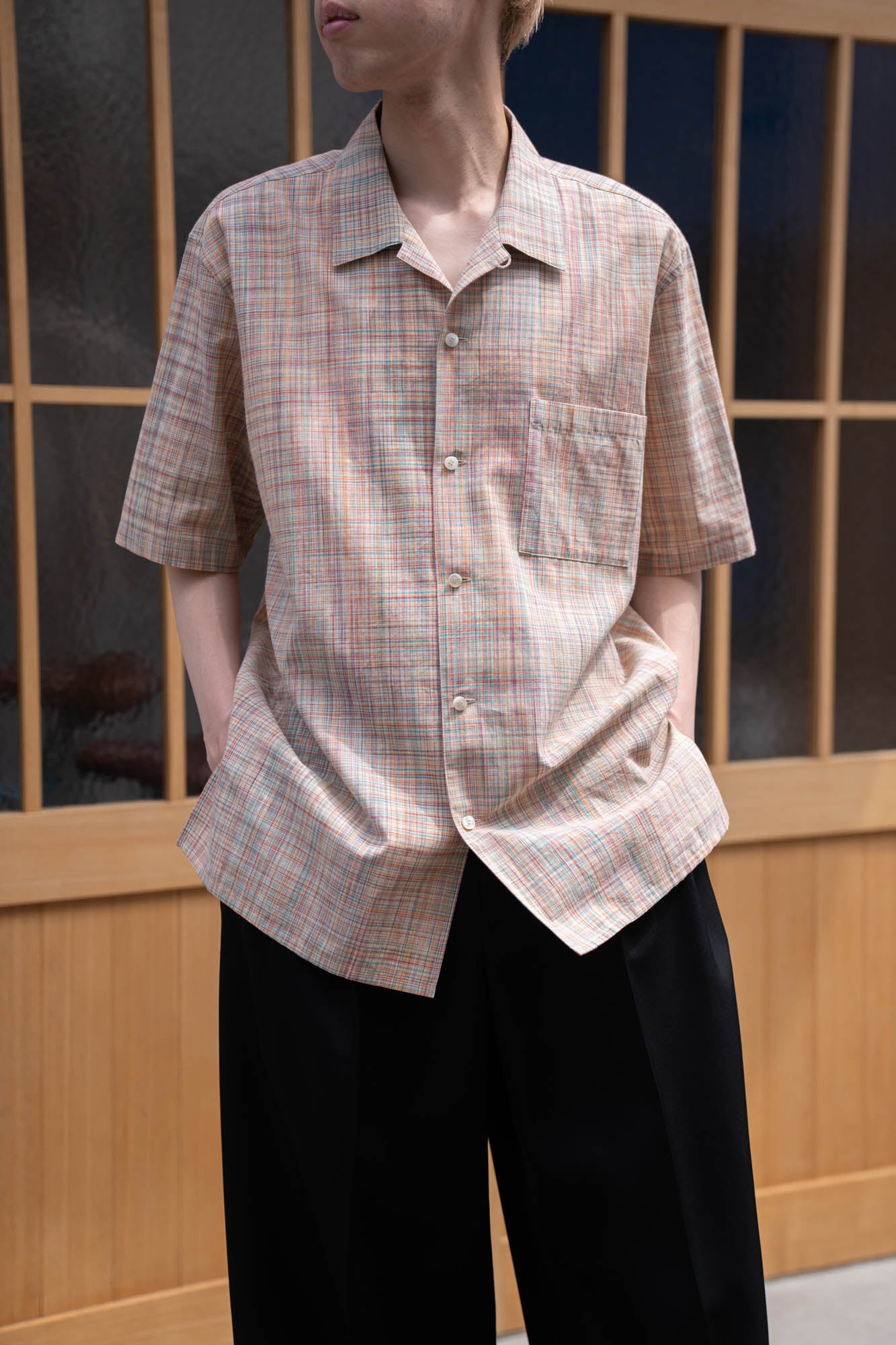 cotton ikat check shirt