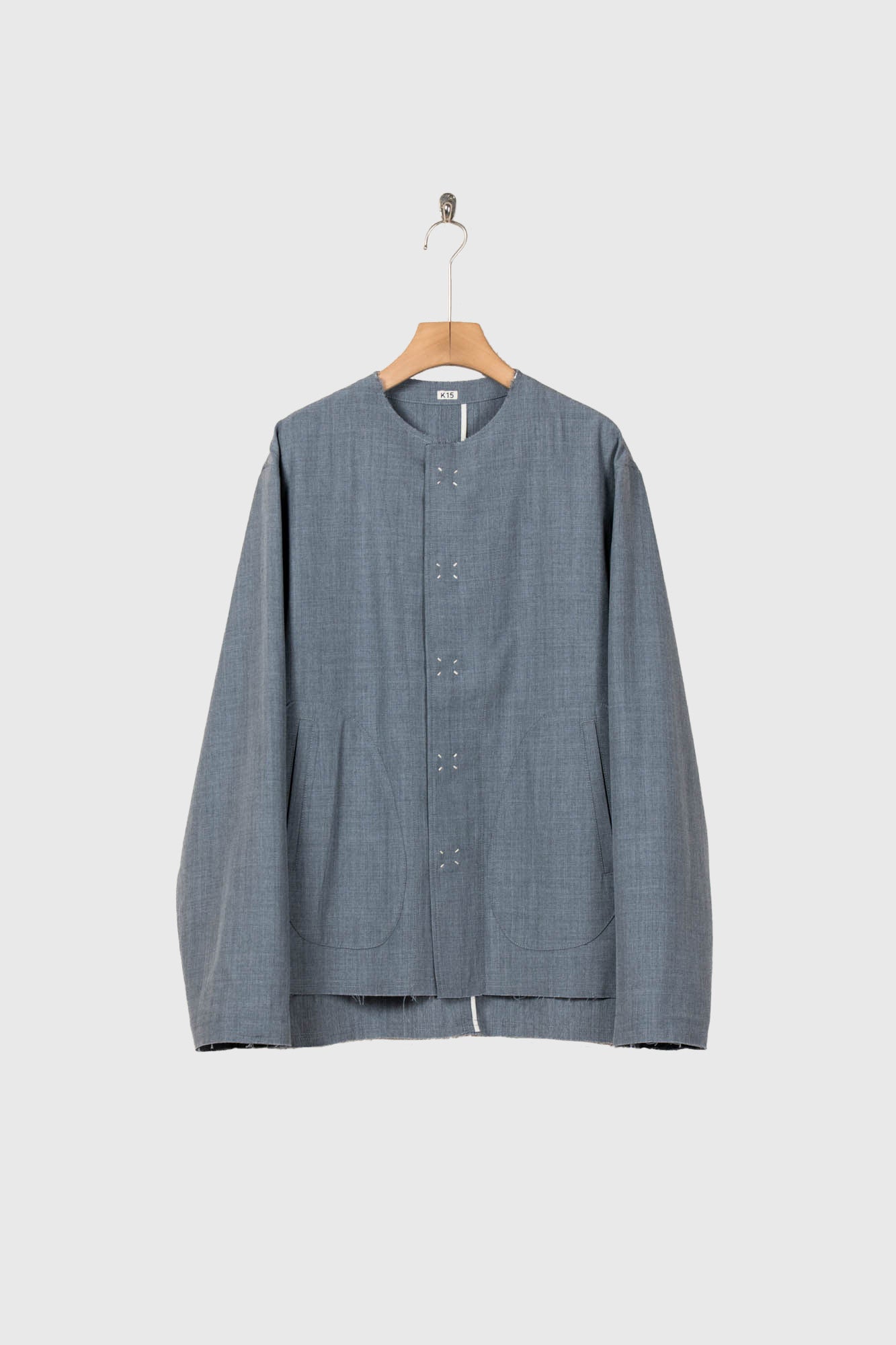 No-collar wool gabardine jacket | ジャケットKHOKI（コッキ）公式