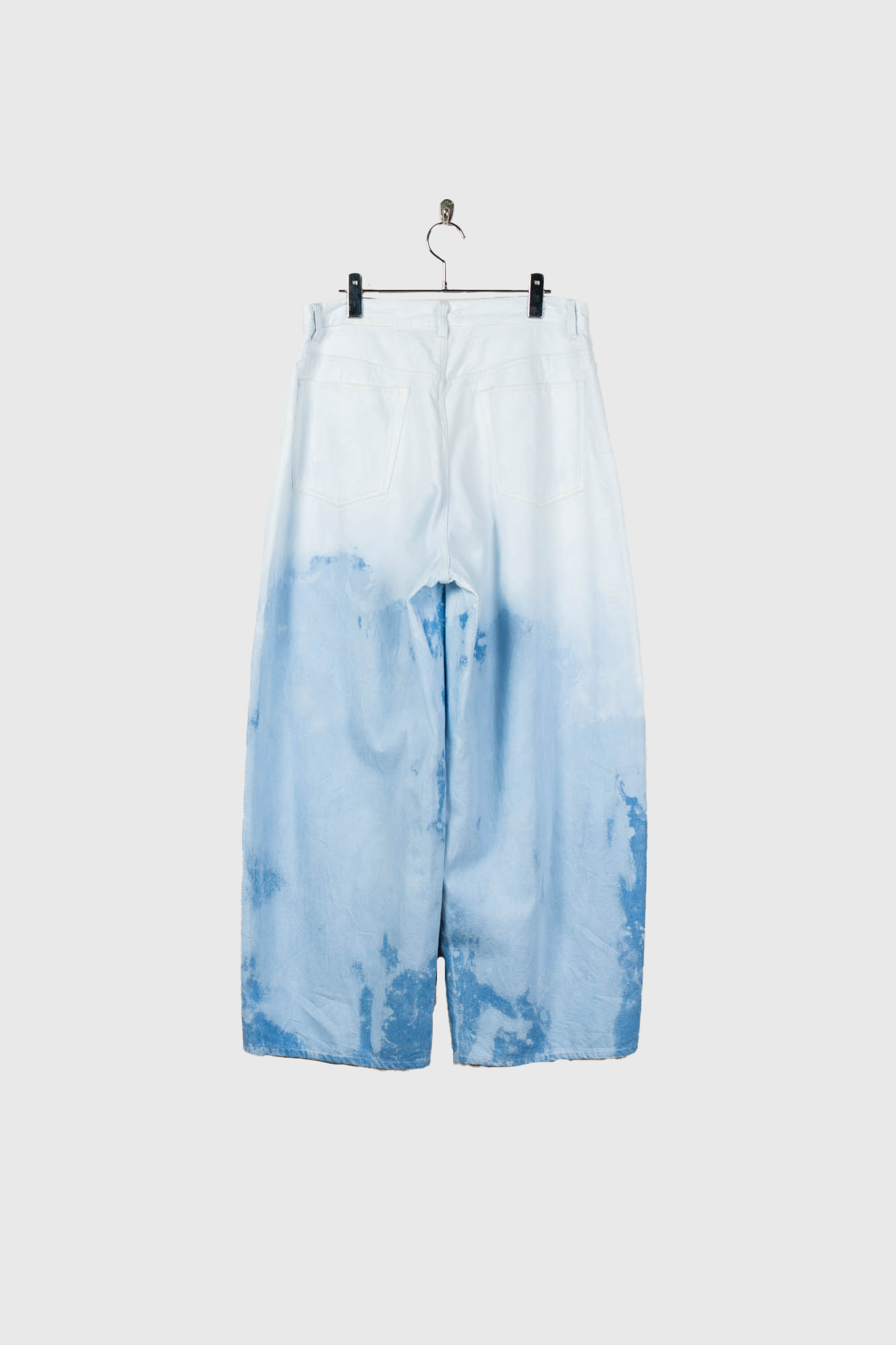 Shibori-bassen barrel denim pants