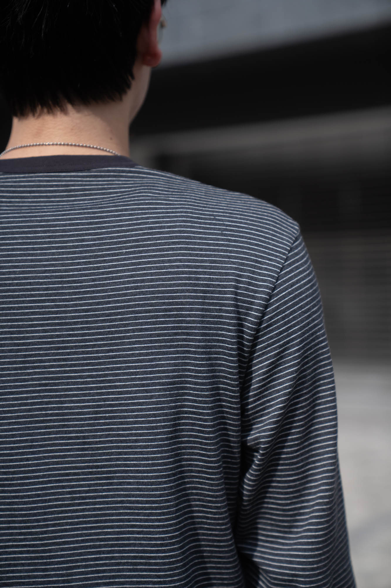 Hand-Embroidered Stripe Long Sleeve T-Shirt