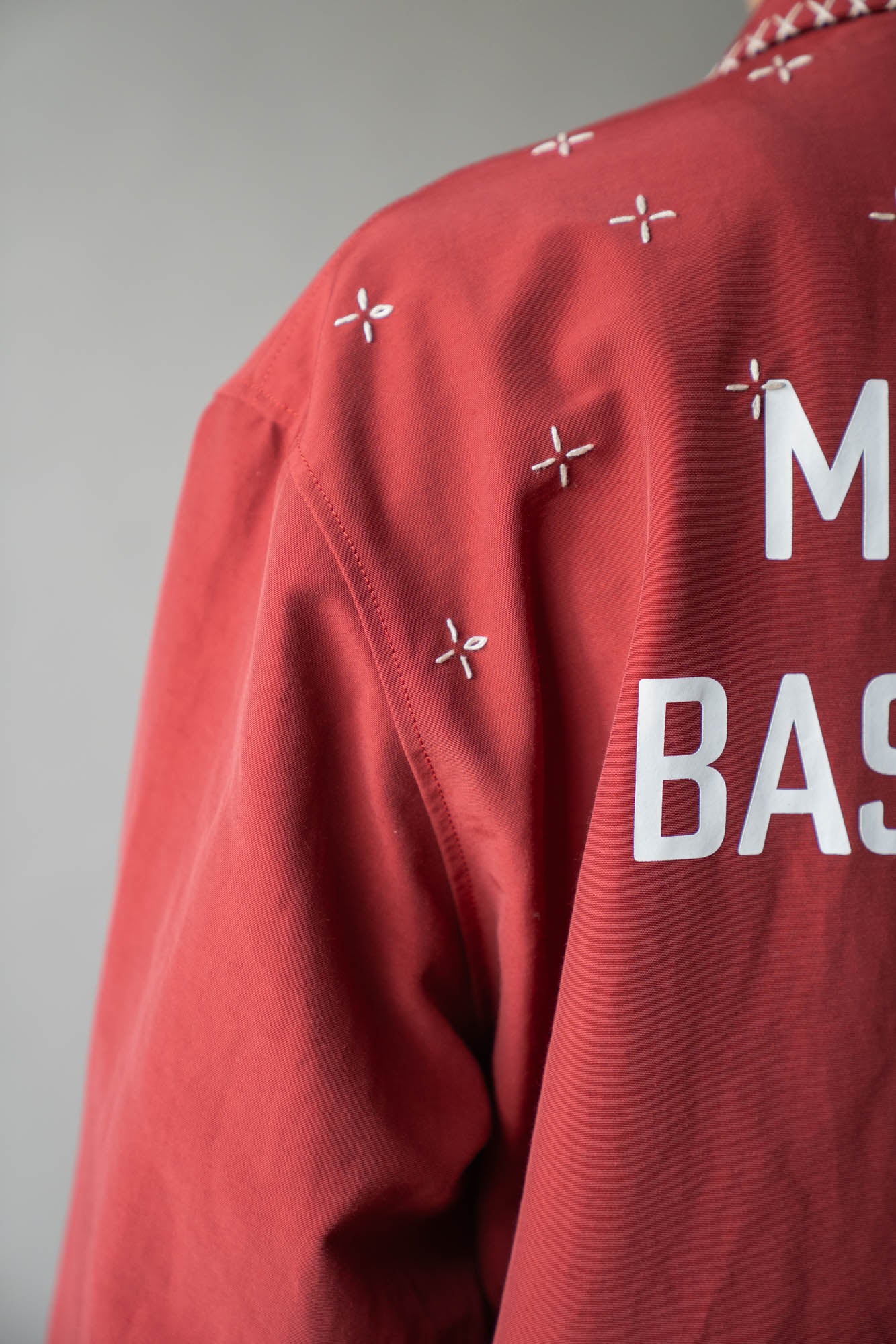 Cross-stitch coach jacket