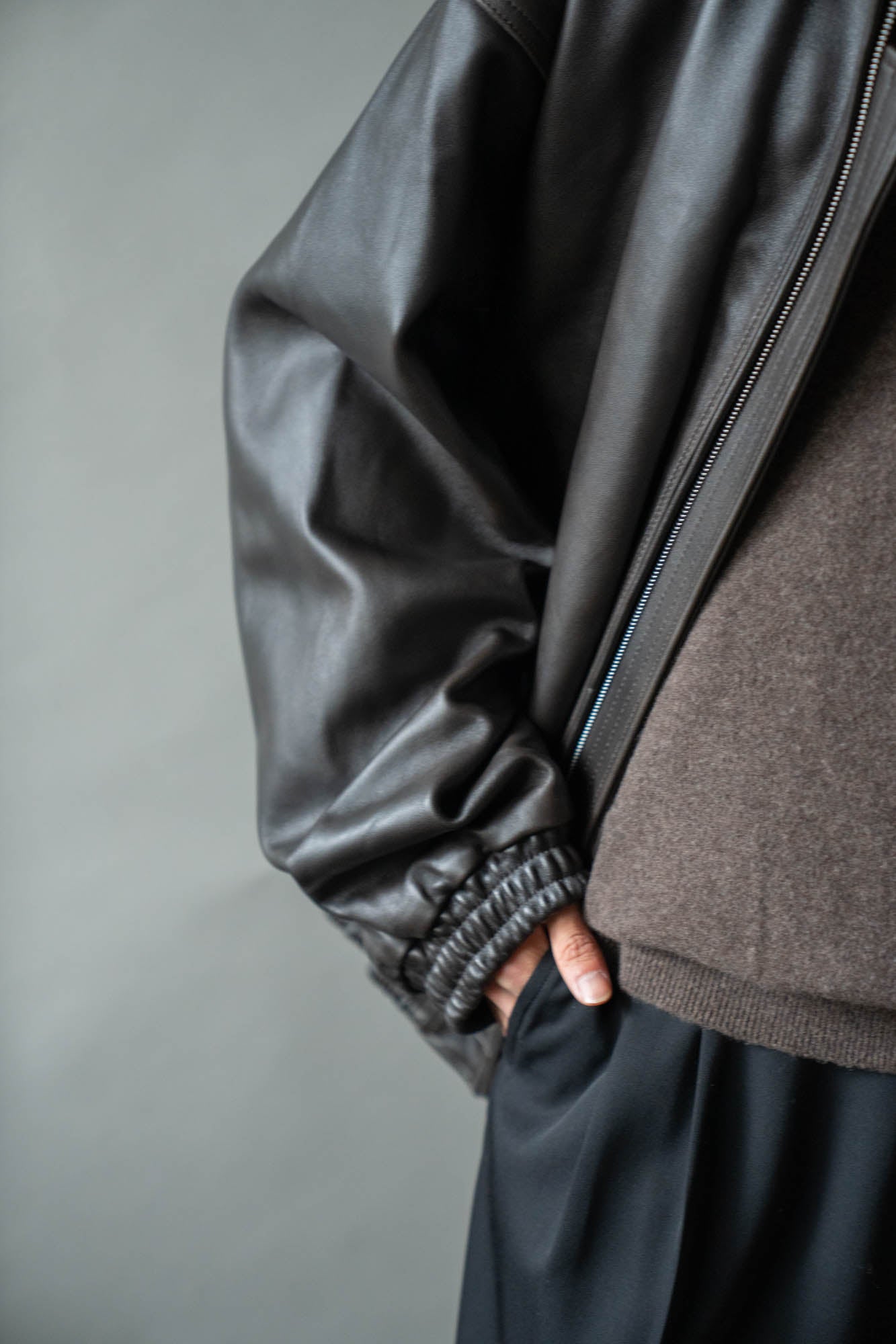 SHEEP LEATHER STAND COLLAR JACKET(ST.1553)