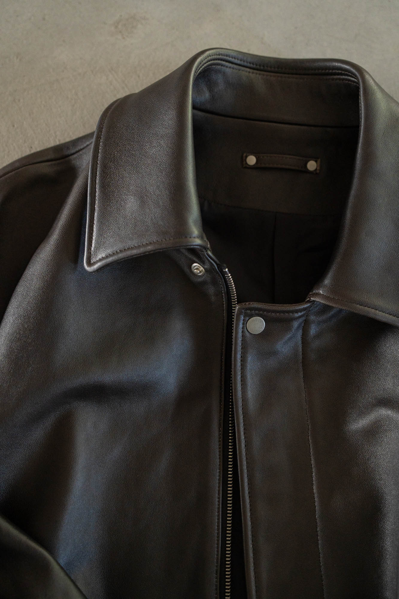 SHEEP LEATHER ZIP SHORT JACKET(ST.1555)