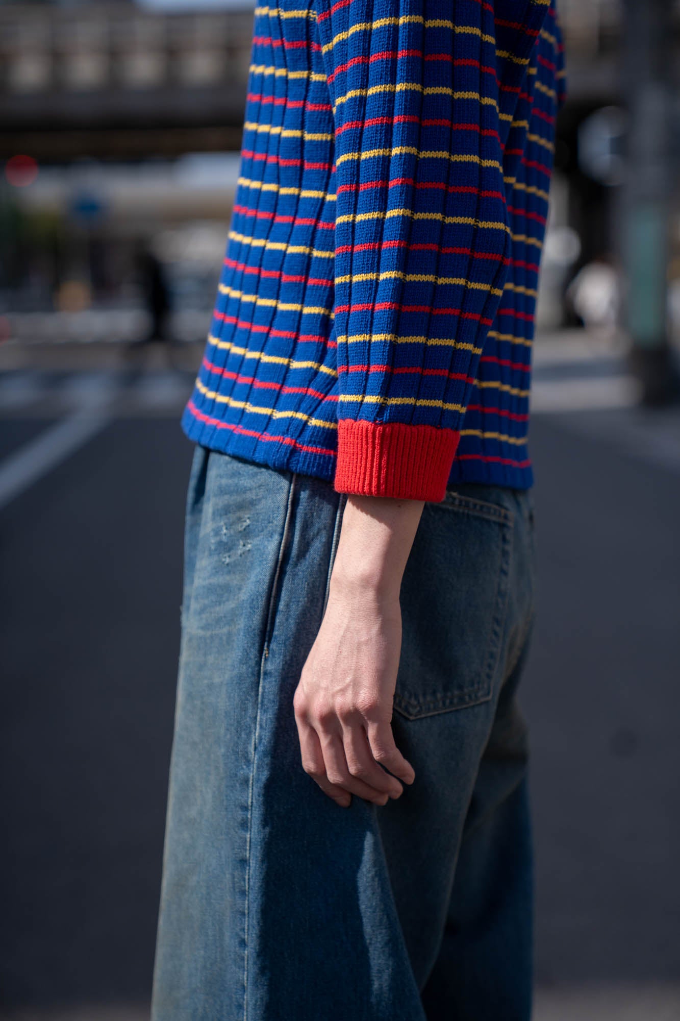 KNITTED CROPPED POLO SHIRT