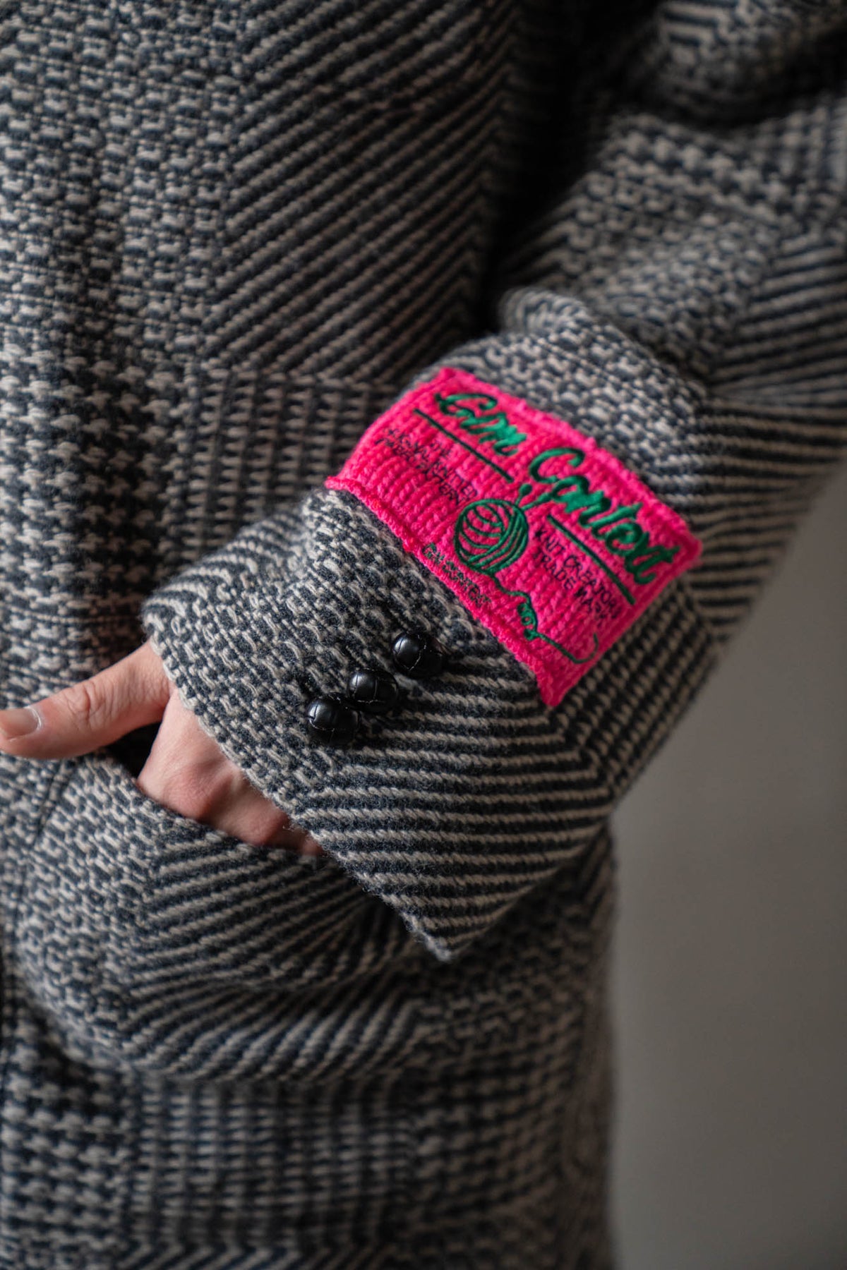 Knitted Tweed Check Tailored Jacket