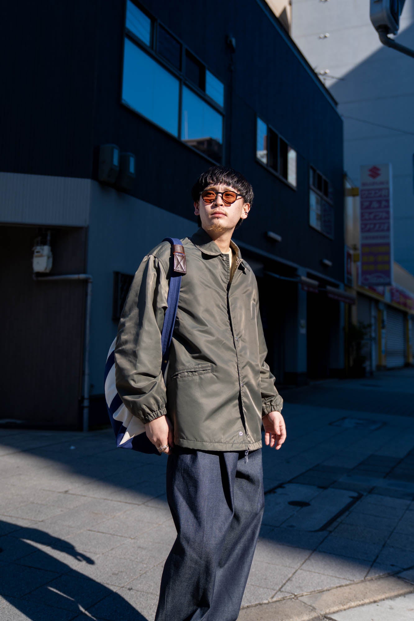 Washed Nylon Coach Jacket