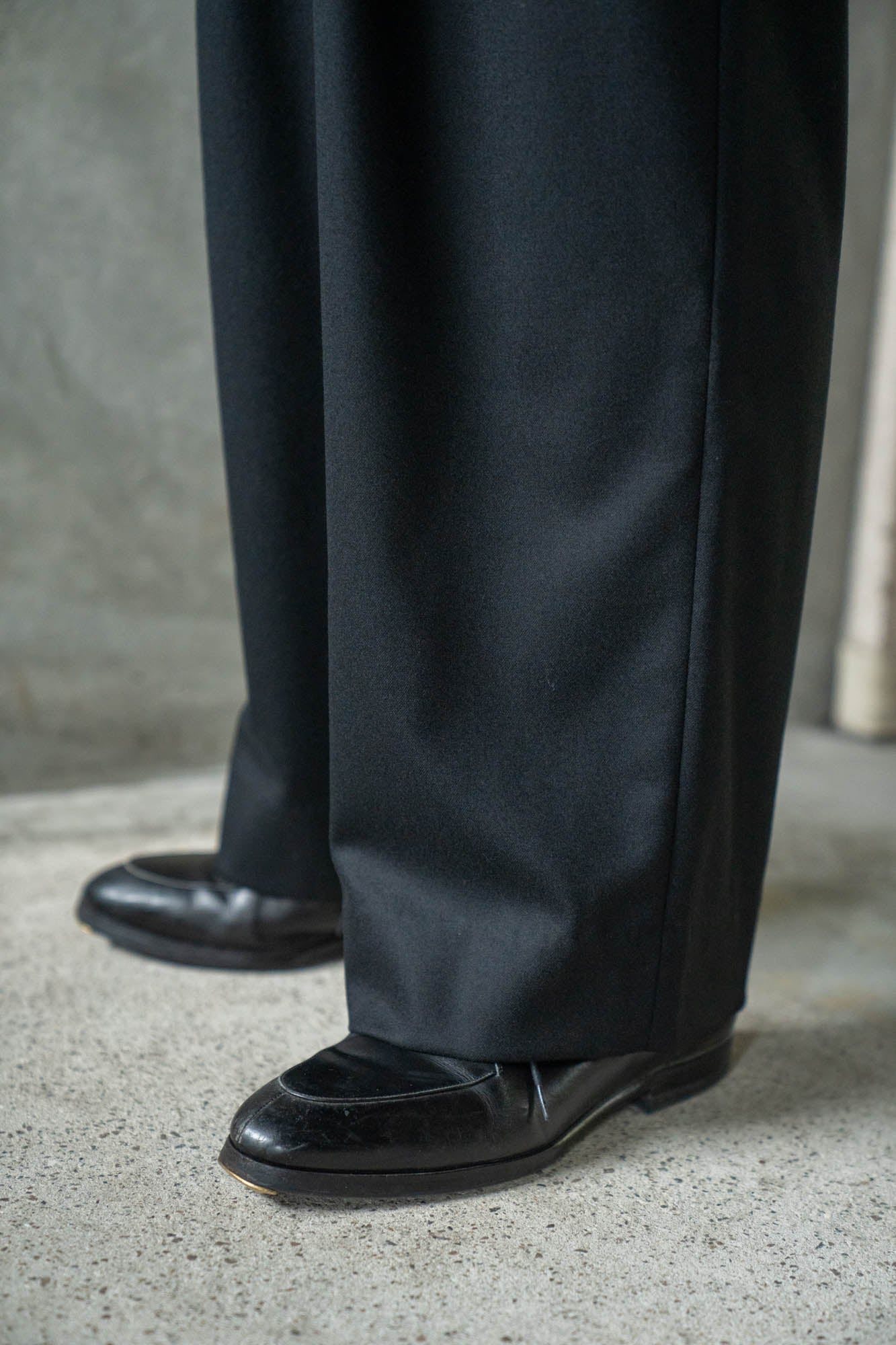 WOOL FLANNEL EASY WIDE TROUSERS(ST.1609)