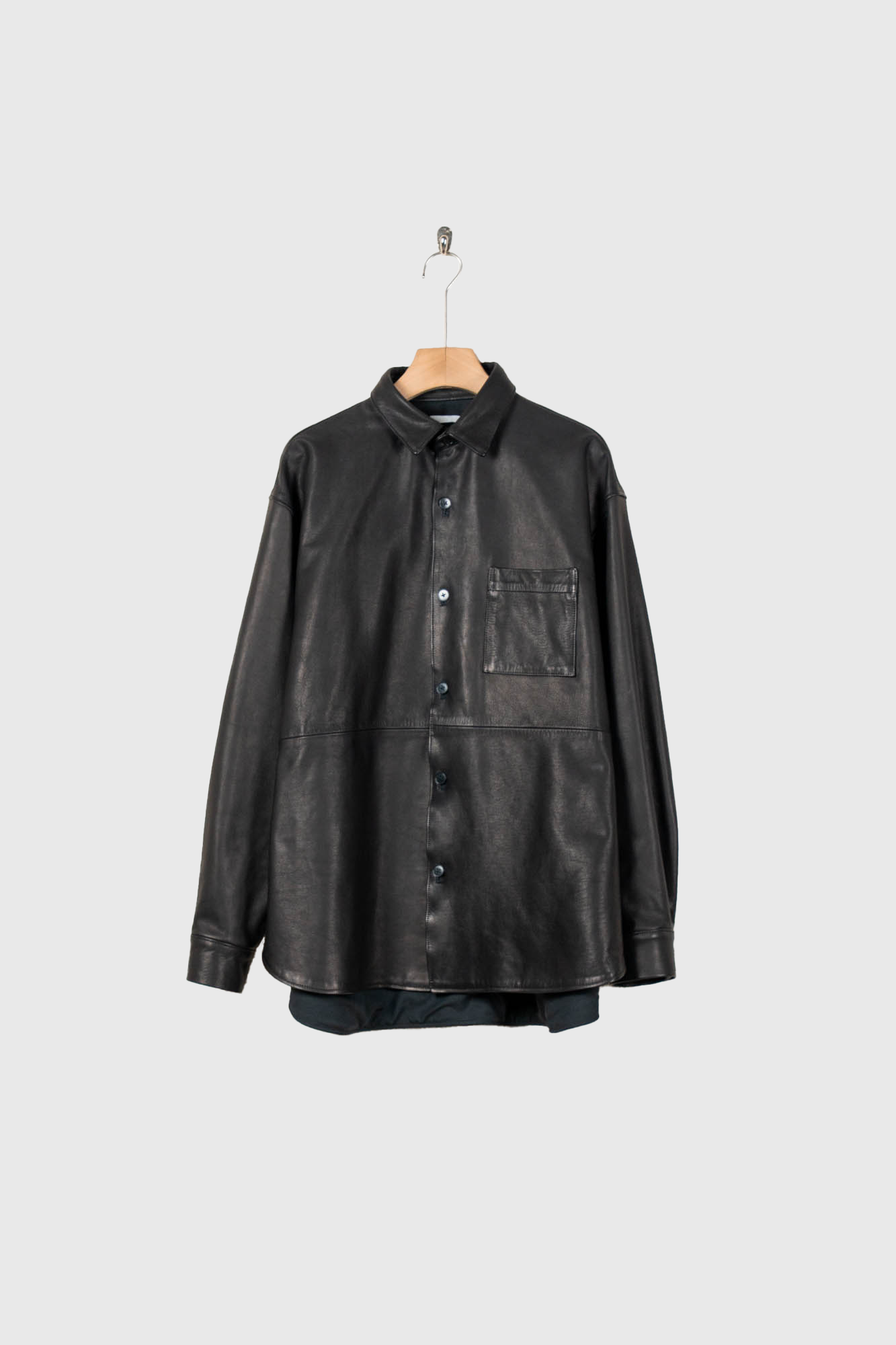Cow Leather Wide Shirt – sign | サイン