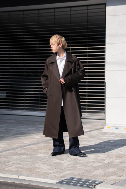 COTTON SATIN OVERSIZED DOUBLE BREASTED COAT(ST.1371)