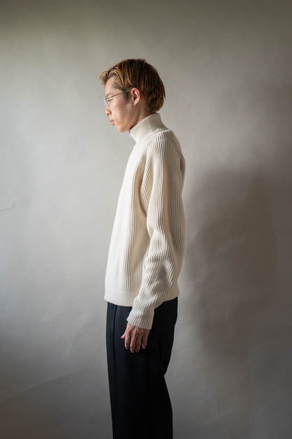 HALF ZIP RIBBED JUMPER