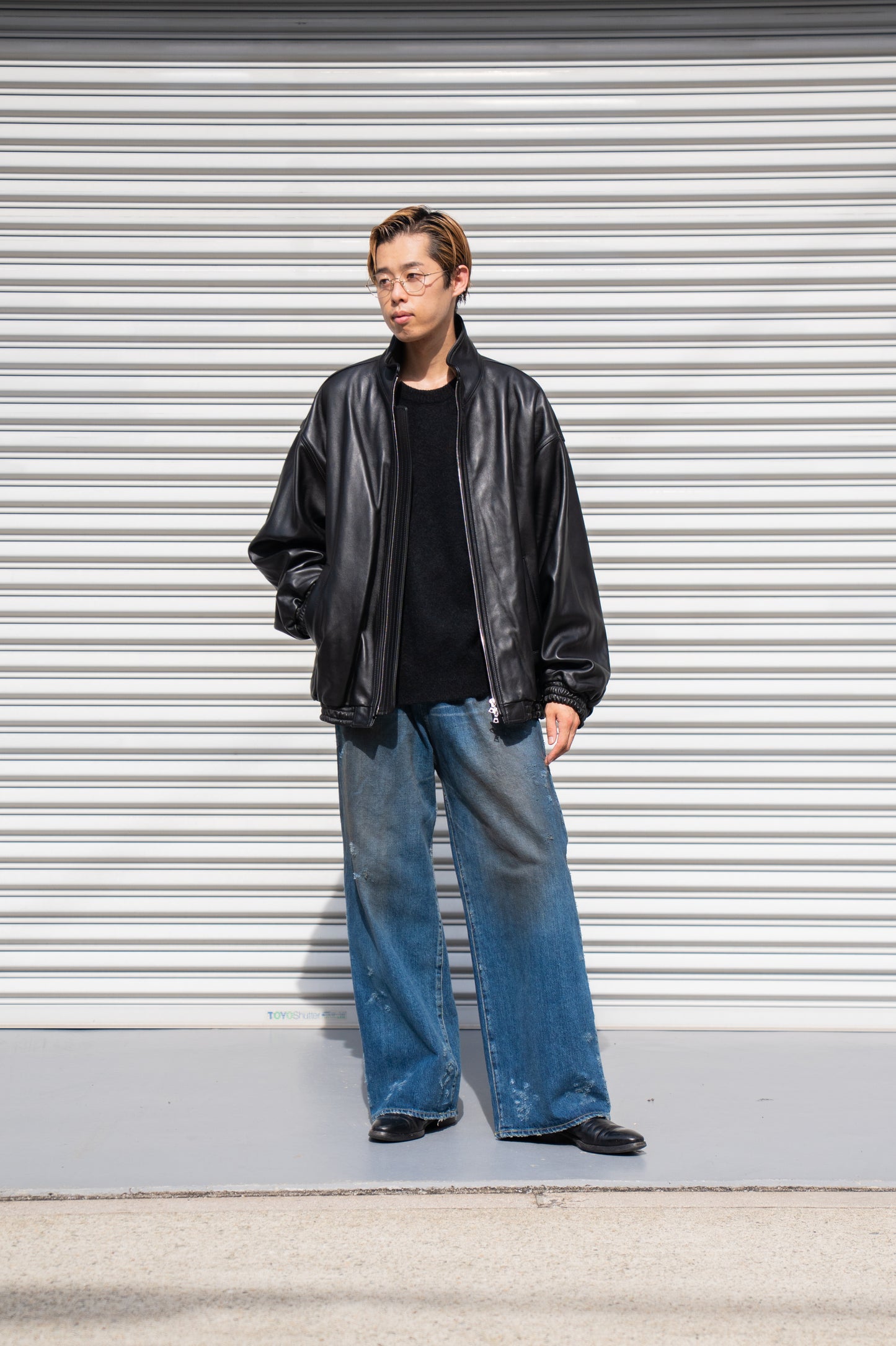 SHEEP LEATHER STAND COLLAR JACKET(ST.1220)