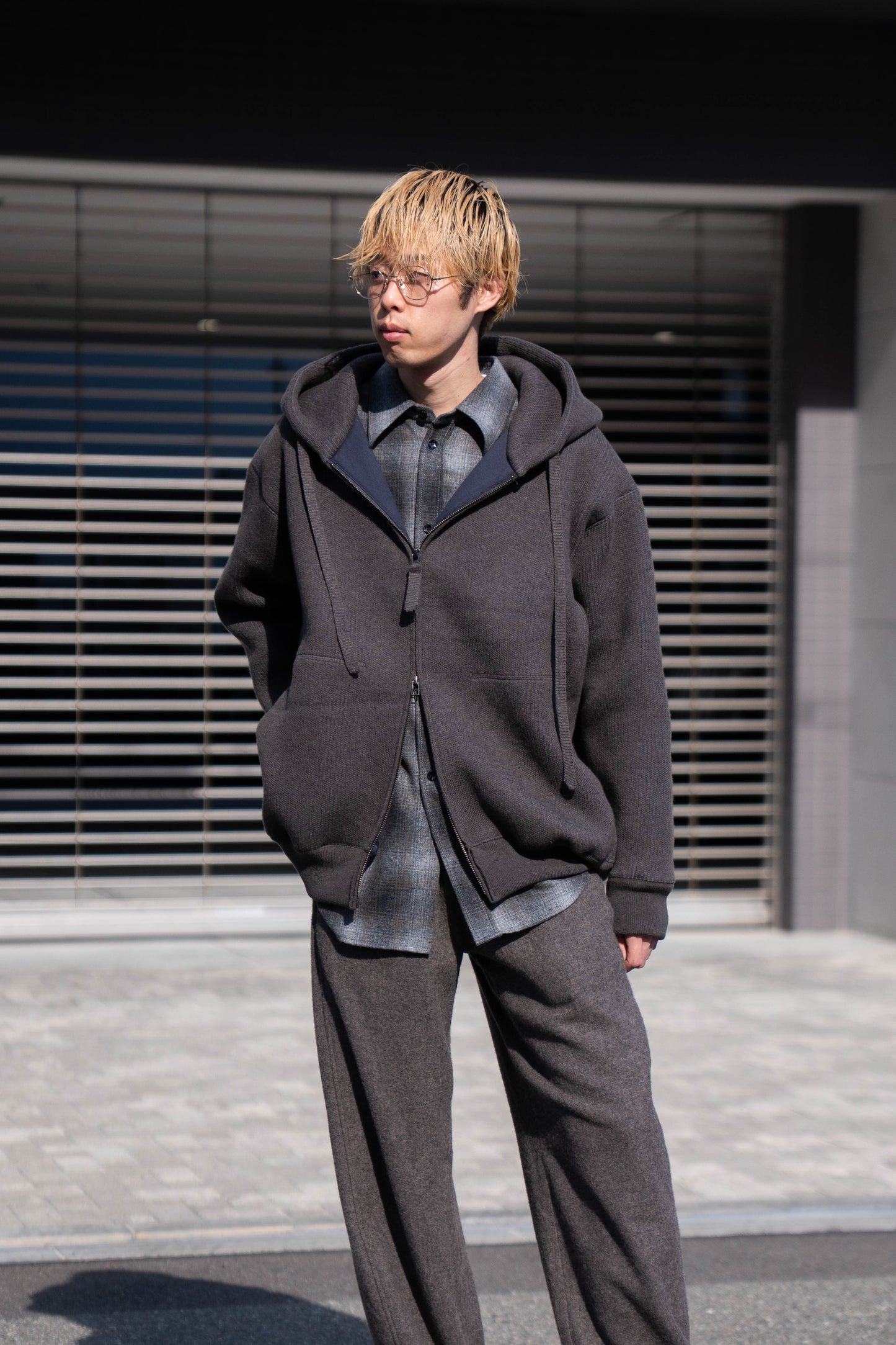 WOOL SWEAT ZIP HOODIE