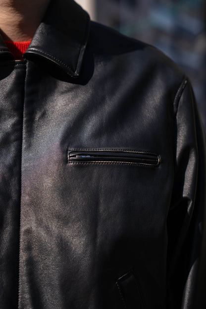 COW LEATHER VINTAGE ZIP JACKET(ST.1380)