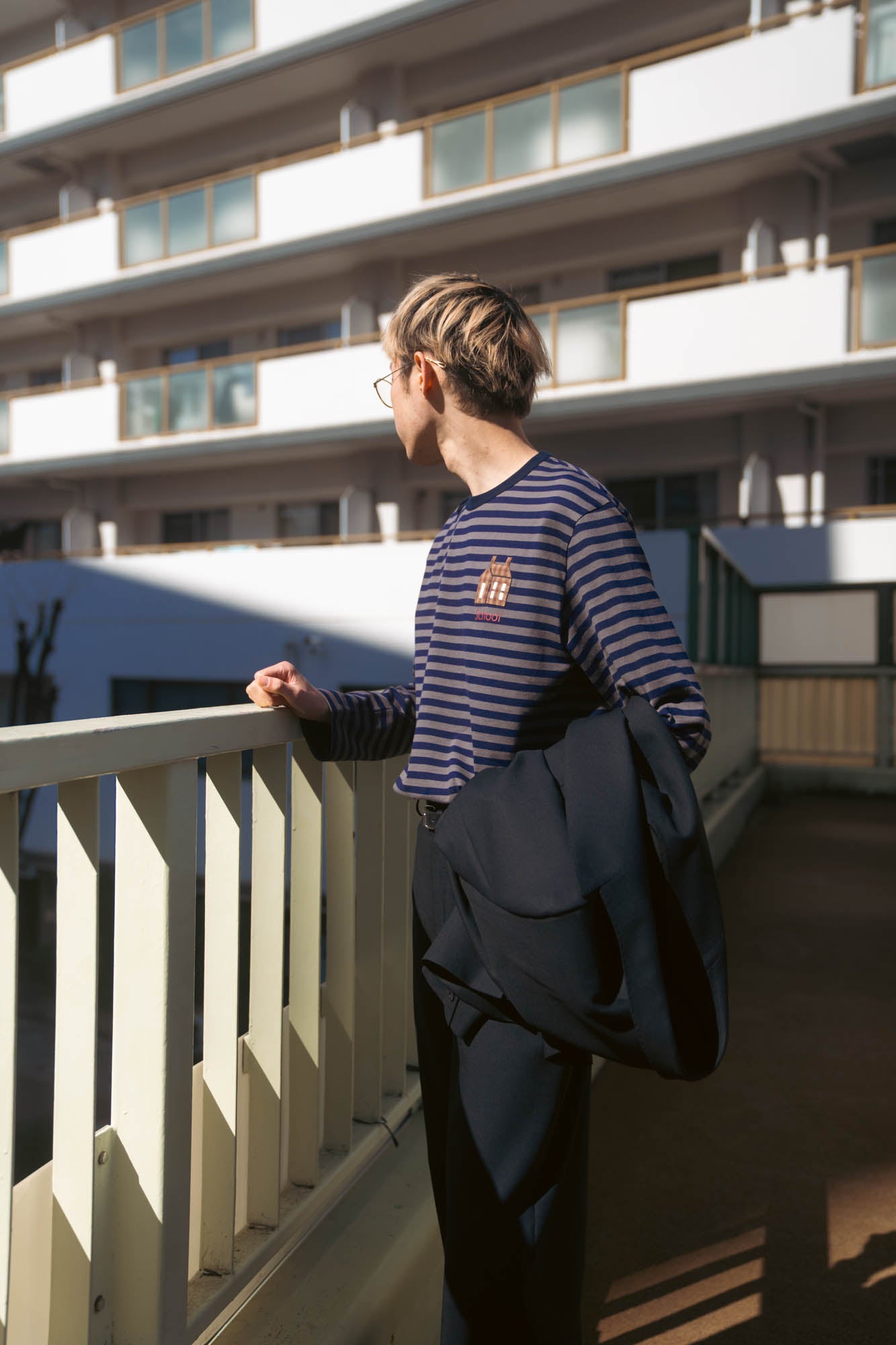 sign別注 Hand-Embroidered Stripe Long Sleeve T-Shirt