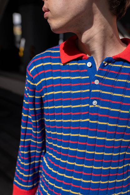 KNITTED CROPPED POLO SHIRT