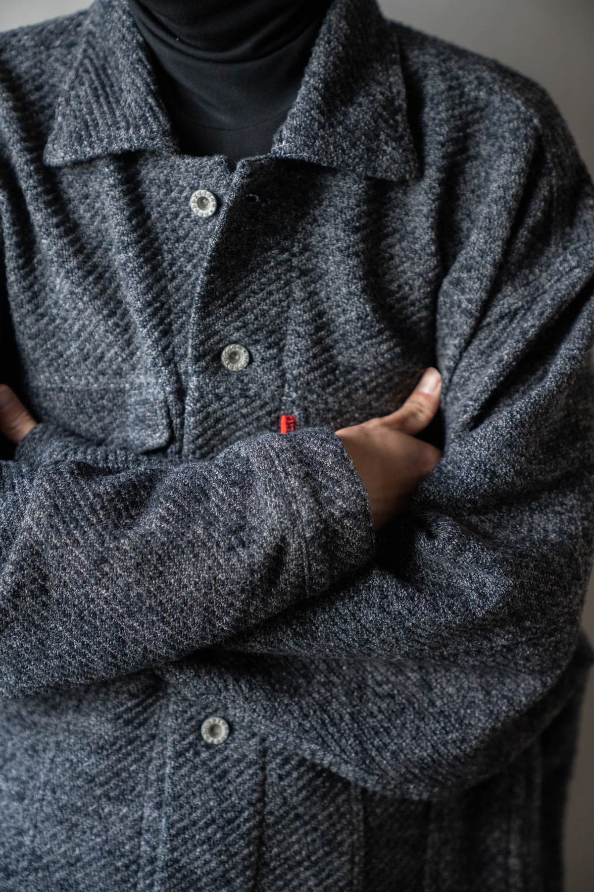 Hand Stitched Rigid Denim Knit Jacket