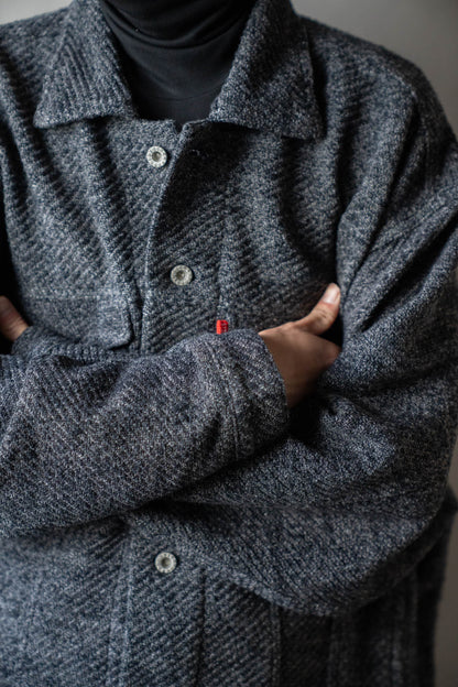 Hand Stitched Rigid Denim Knit Jacket