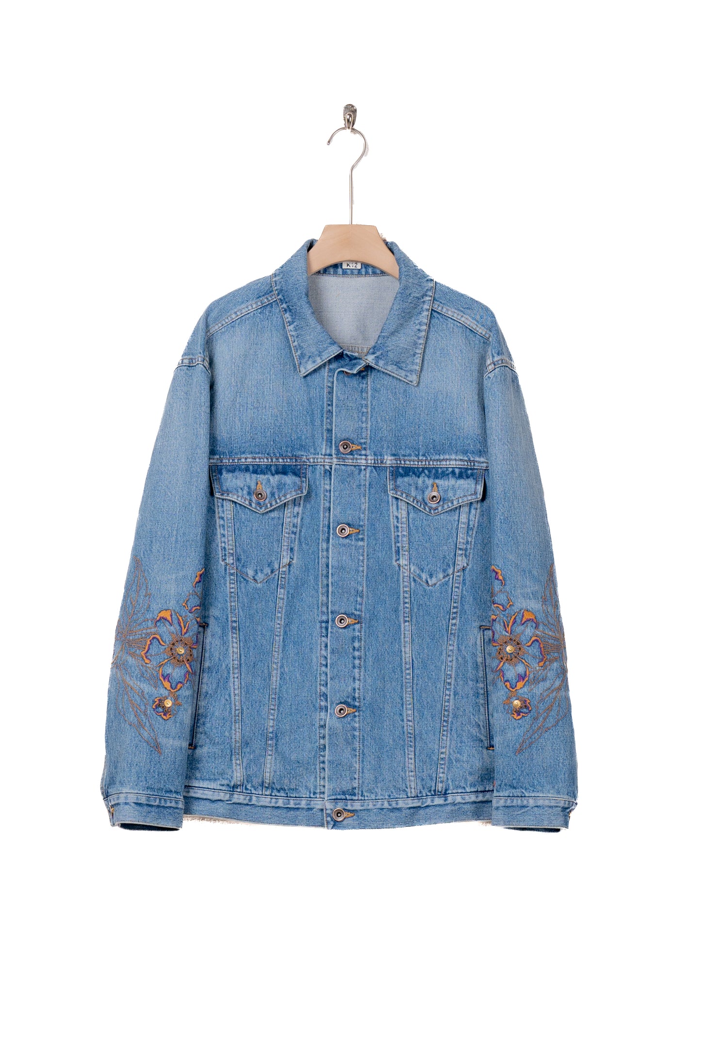 Embroidered-design denim jacket