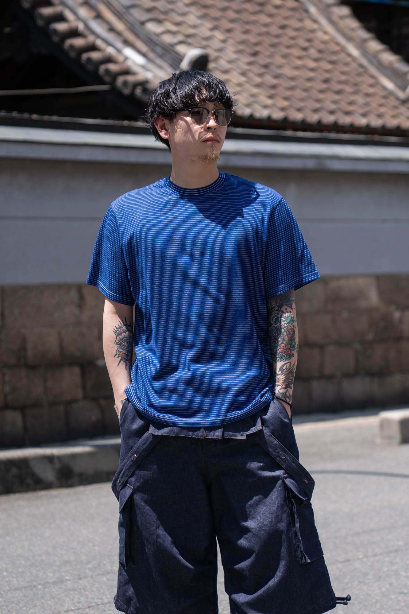 GARMENT DYED BORDER T-SHIRT