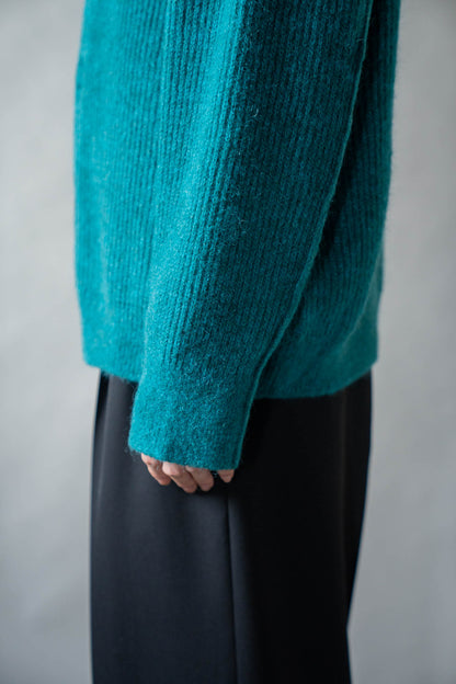 CREW-NECK KNIT CARDIGAN