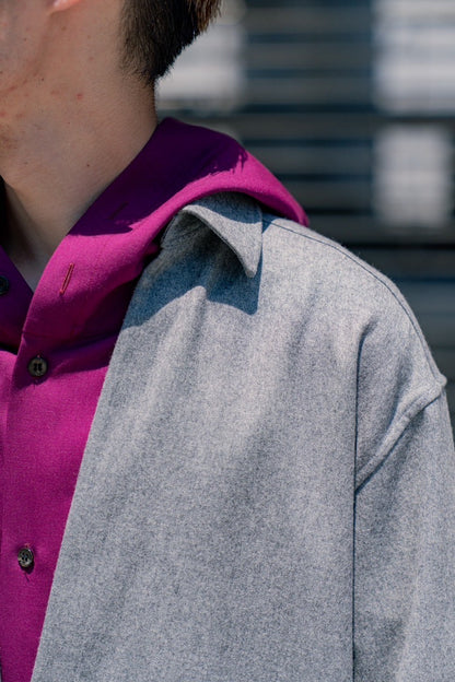 WOOL FRANNEL SKIPPER SHIRT