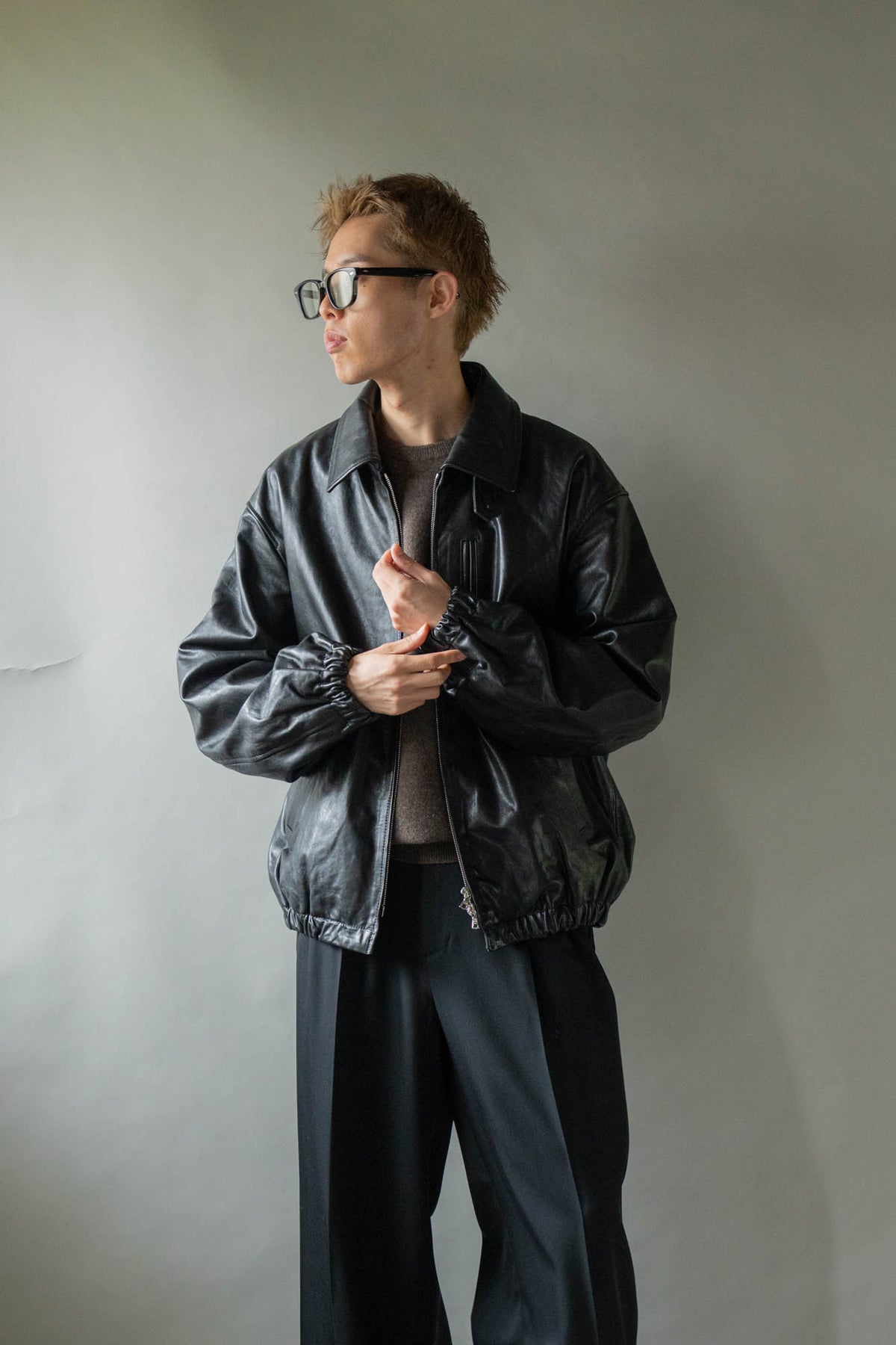 CALF ZIP SHORT JACKET(ST.1550)