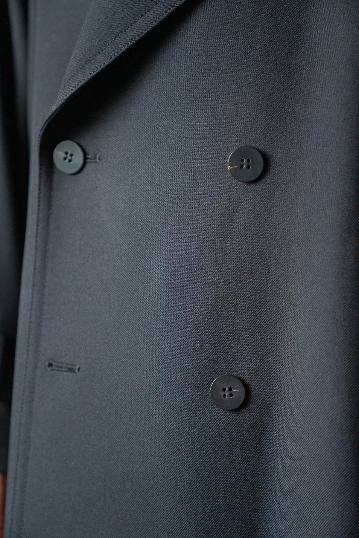 Wool Gabardine Trench Coat In Black