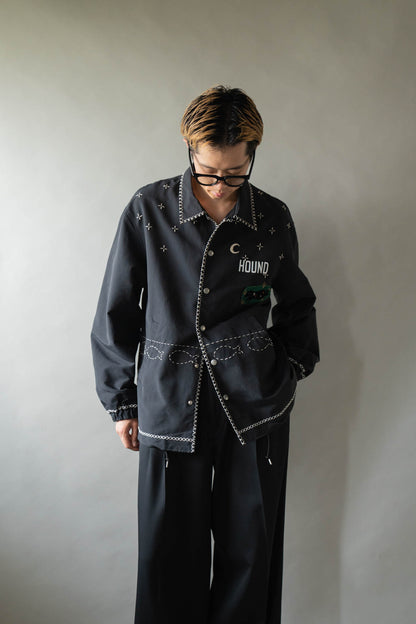 Cross-stitch coach jacket