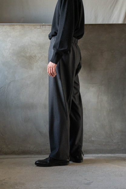 Drawstring Trousers in Wool Flannel