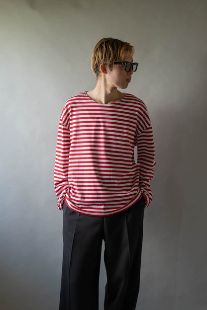 BORDER LONG T SHIRT