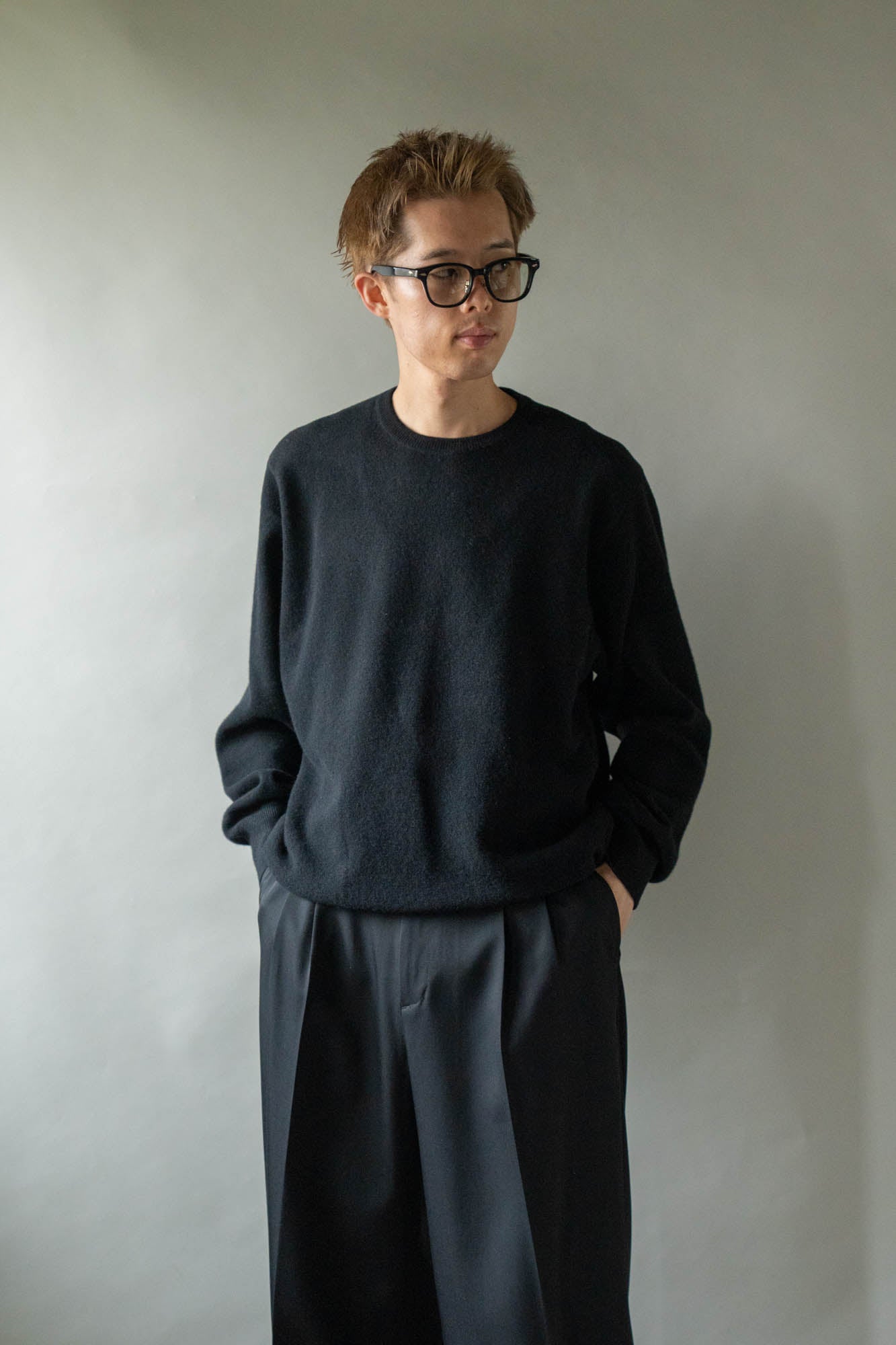EXTRA FINE WOOL KNIT CREW NECK LS(ST.1634)