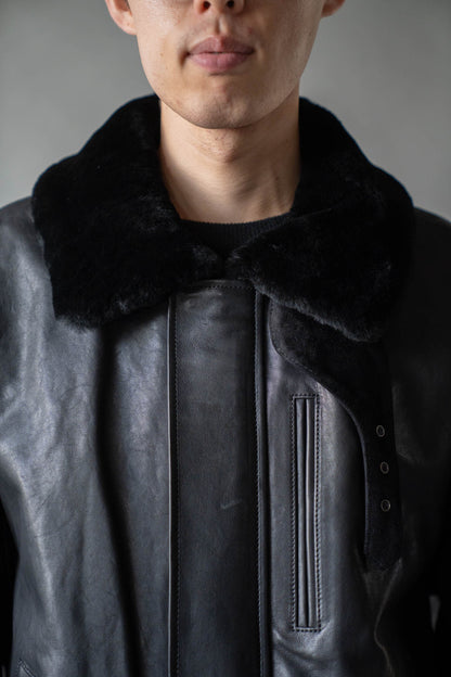 MOUTON COLLAR CALF ZIP JACKET(ST.1549)