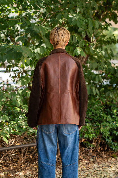 Combination leather jacket