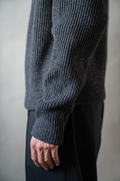 HALF ZIP RIBBED JUMPER