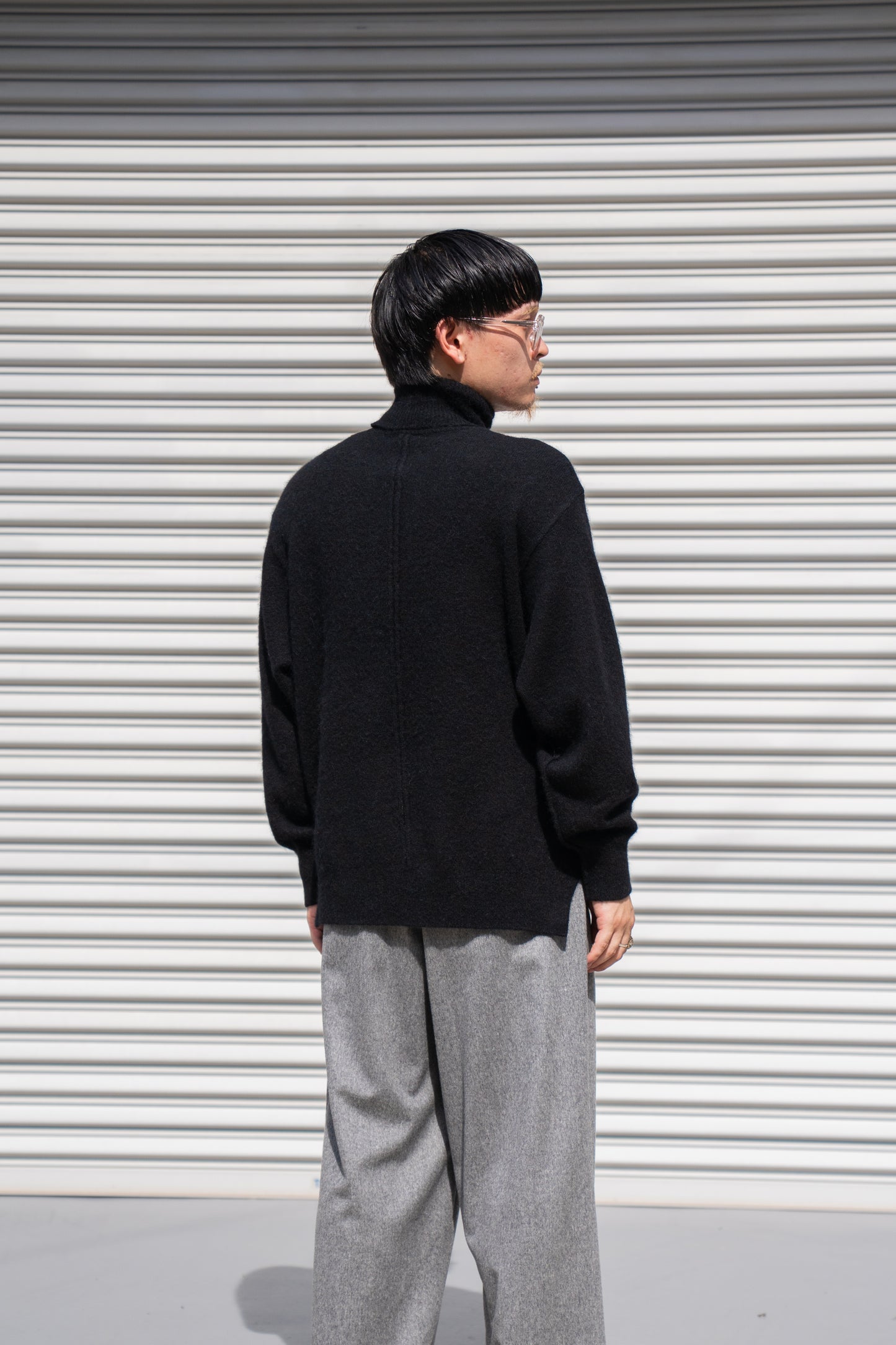 WOOL/ALPACA KNIT LOOSE TURTLE NECK PO(ST.1295)