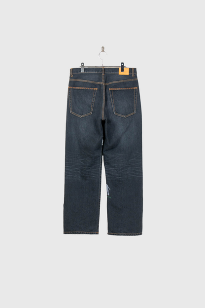 Hand-Embroidered Denim Pants