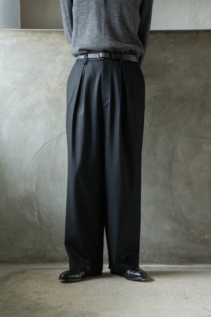 WOOL FLANNEL EASY WIDE TROUSERS(ST.1609)