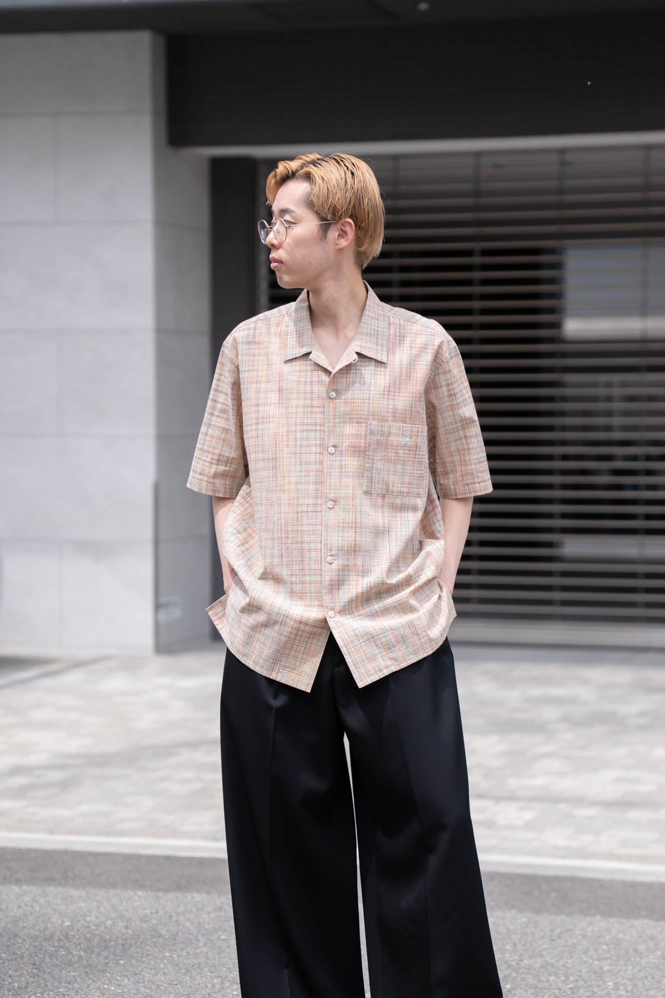 cotton ikat check shirt