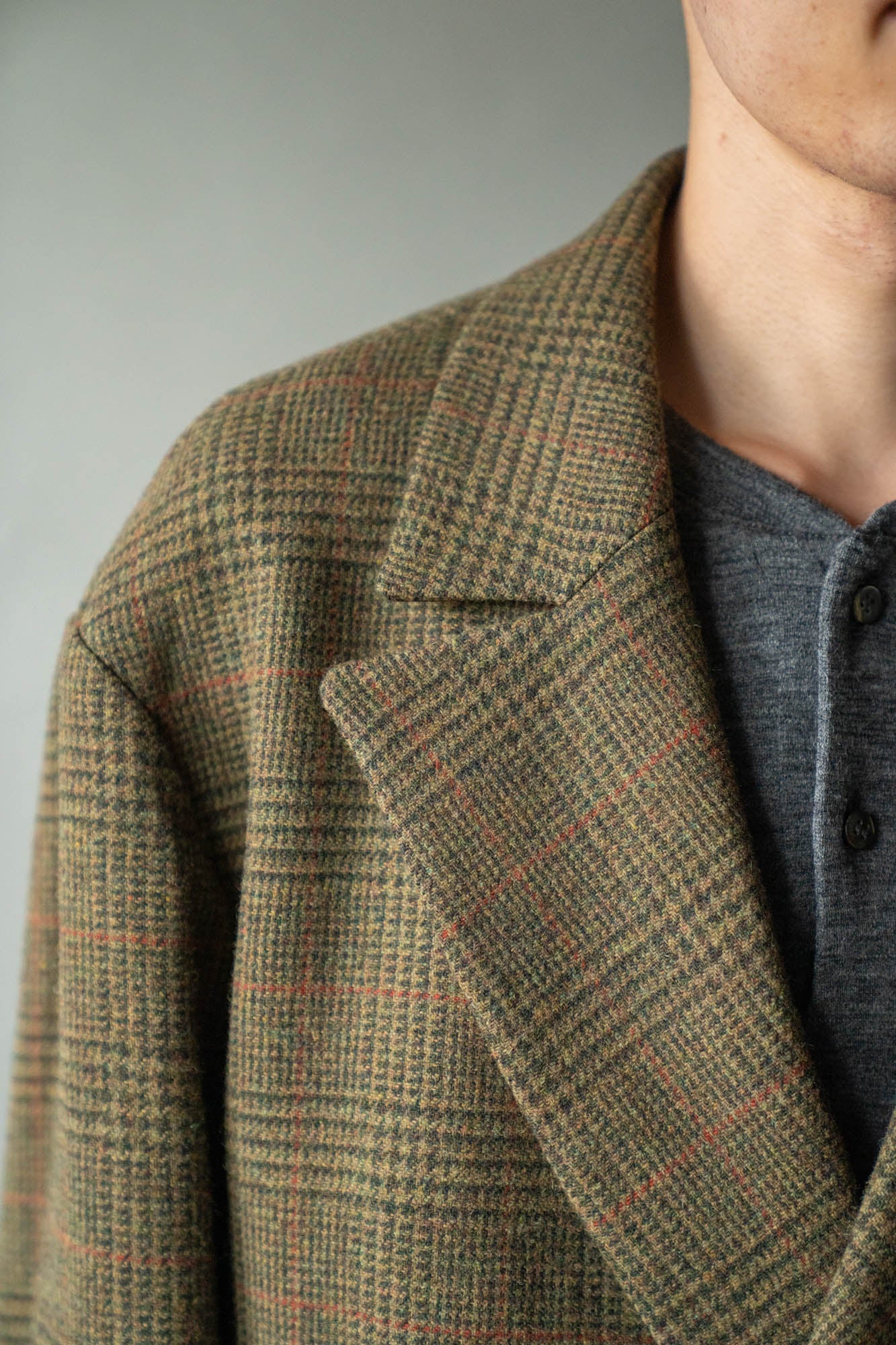 BRITISH TWEED OVERSIZED PEAK LAPEL JACKET(ST.1586)