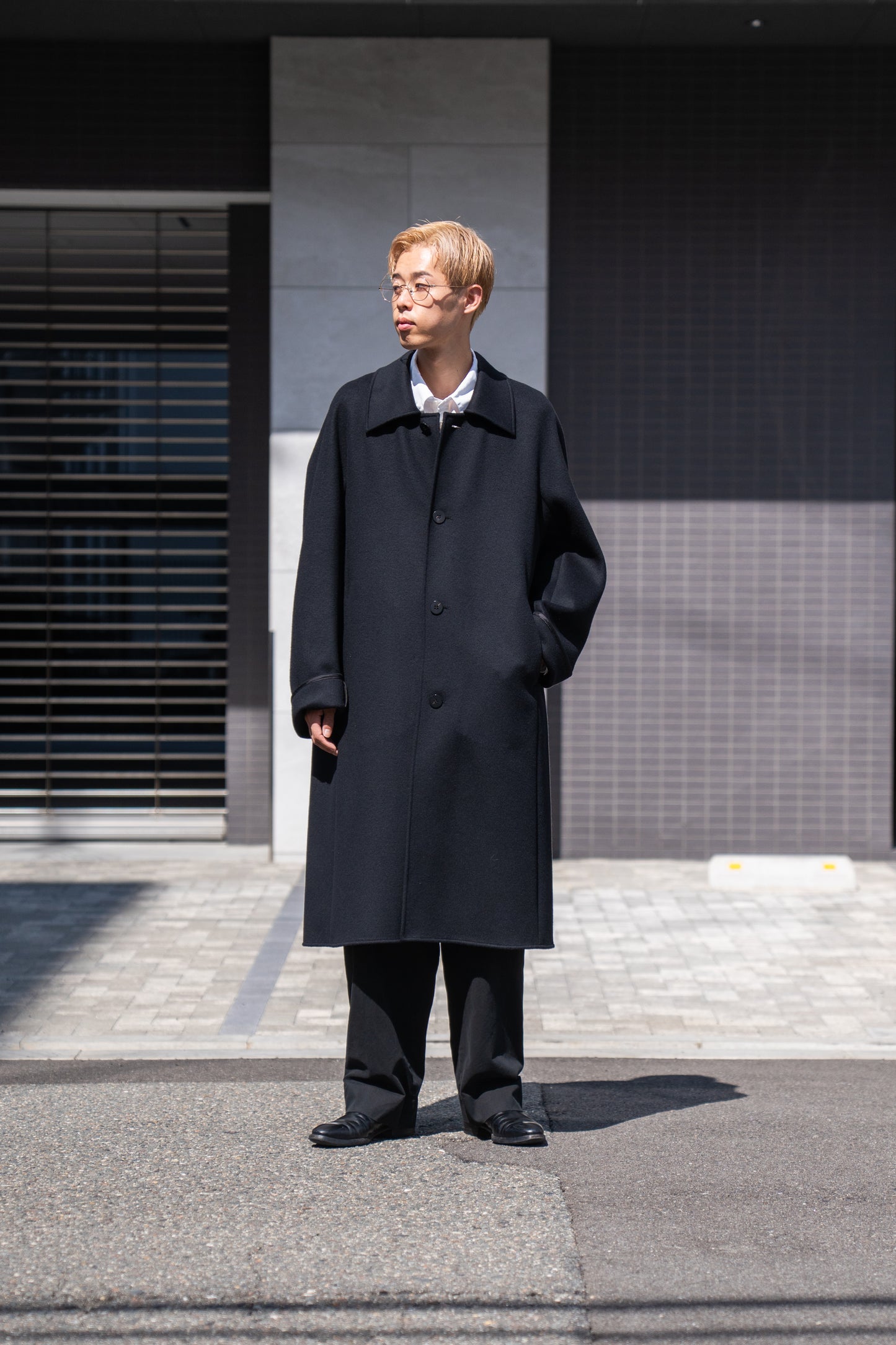SOUTIEN COLLAR OVERCOAT IN DOUBLE FACE BEAVER