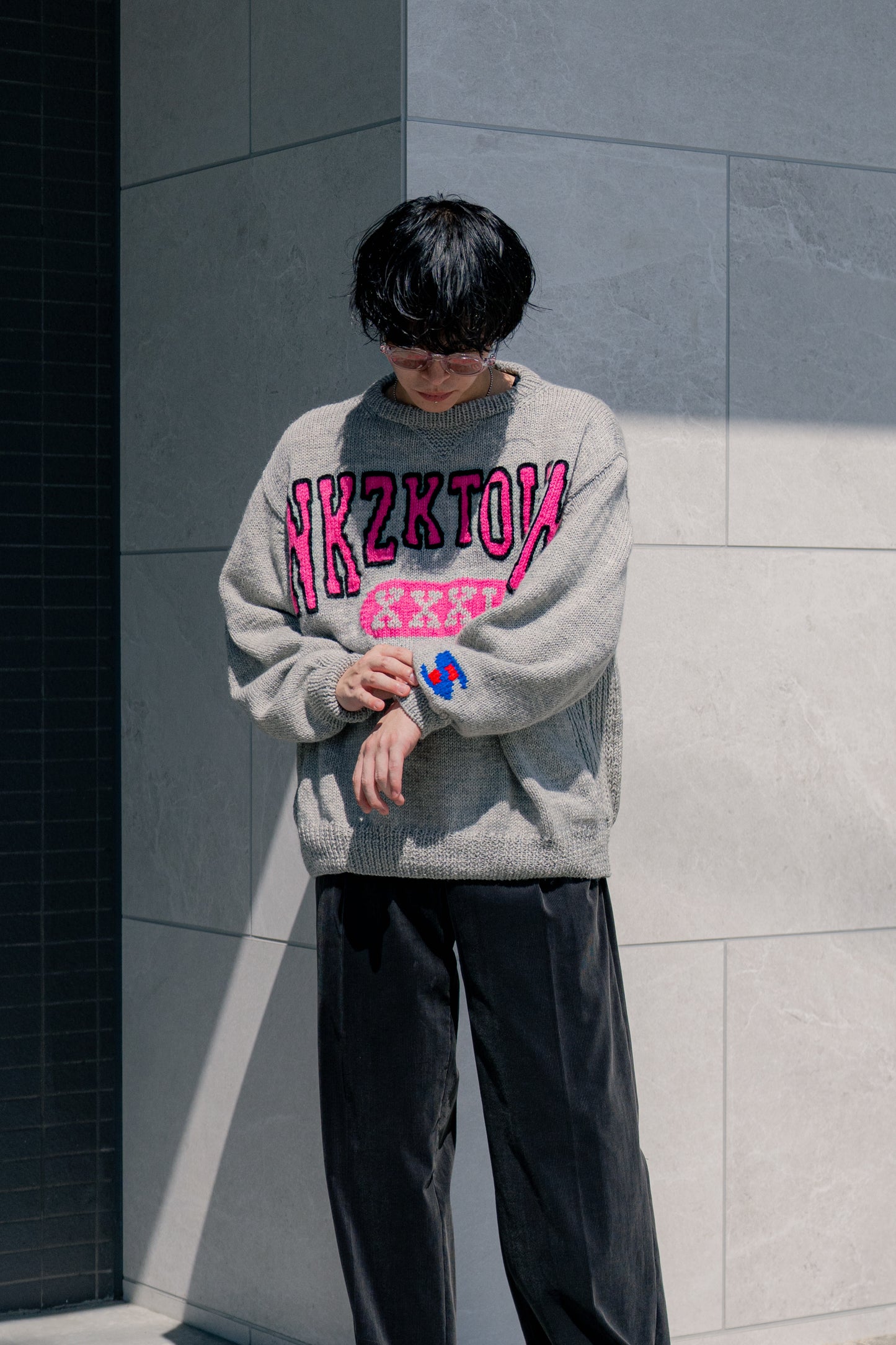 sign 別注 HAND KNIT COLLEGE SWEATER