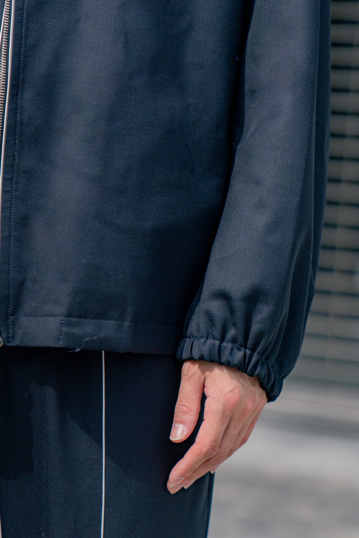 WOOL GABARDINE REVERSIBLE TRACK JACKET