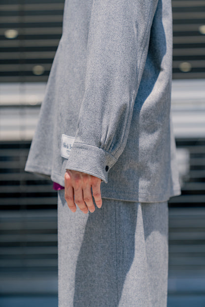WOOL FRANNEL SKIPPER SHIRT