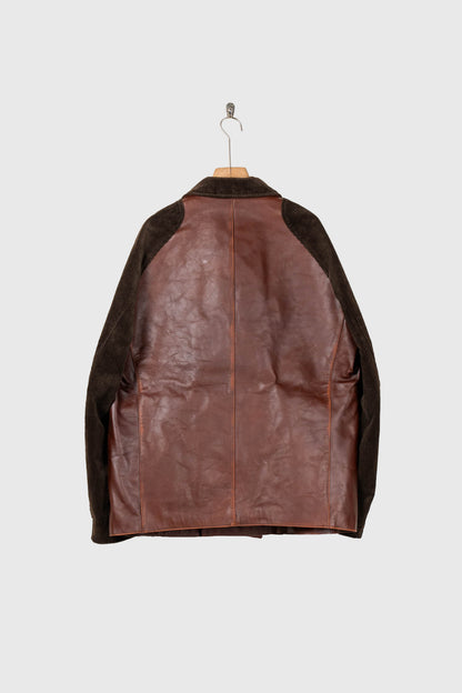 Combination leather jacket
