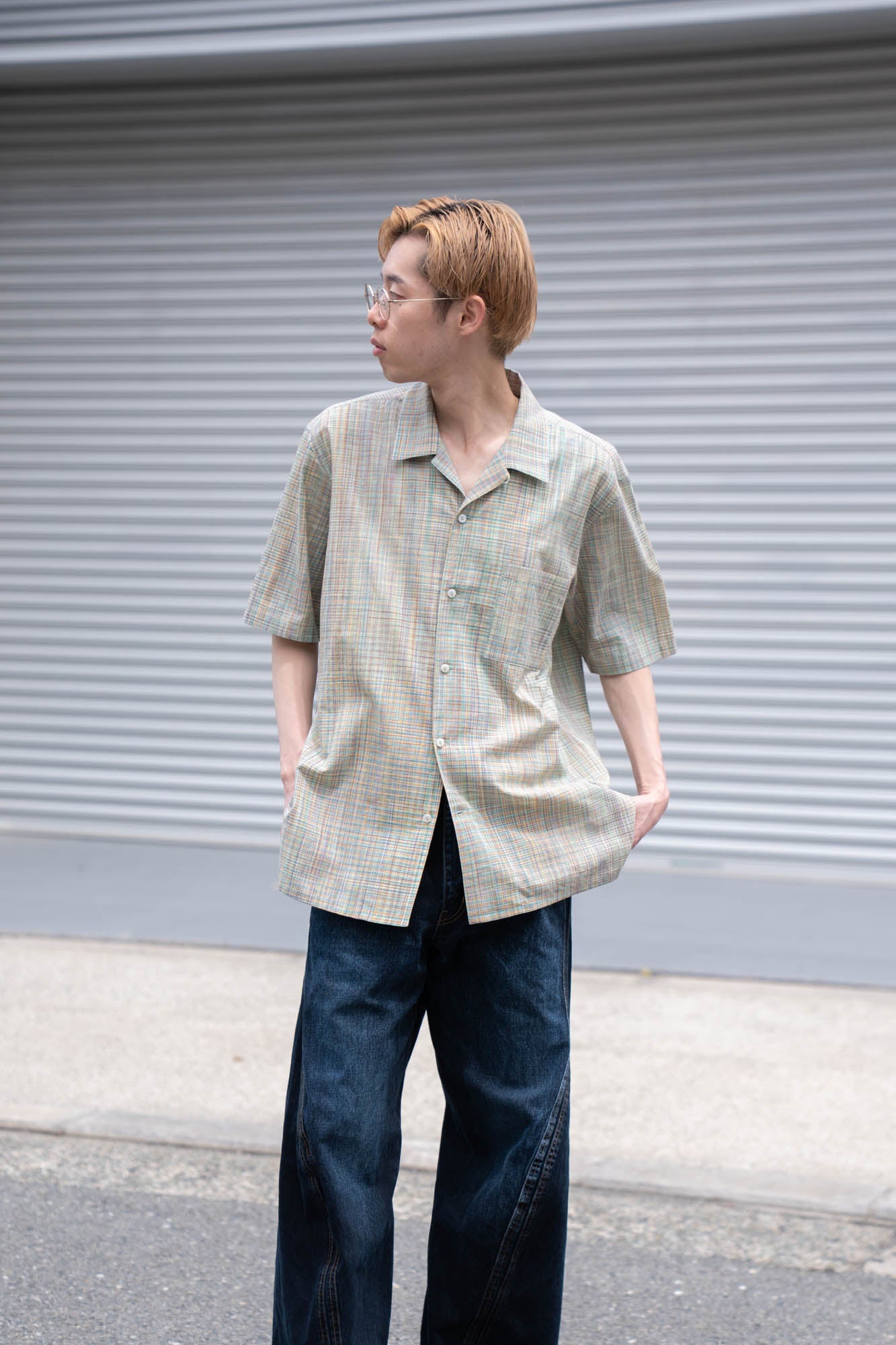 cotton ikat check shirt